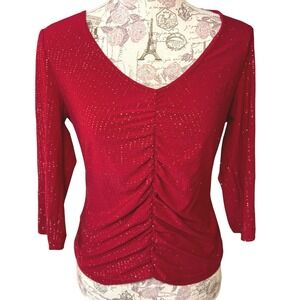 Y2K bodycon sparkle red top BCBG Sz M/L